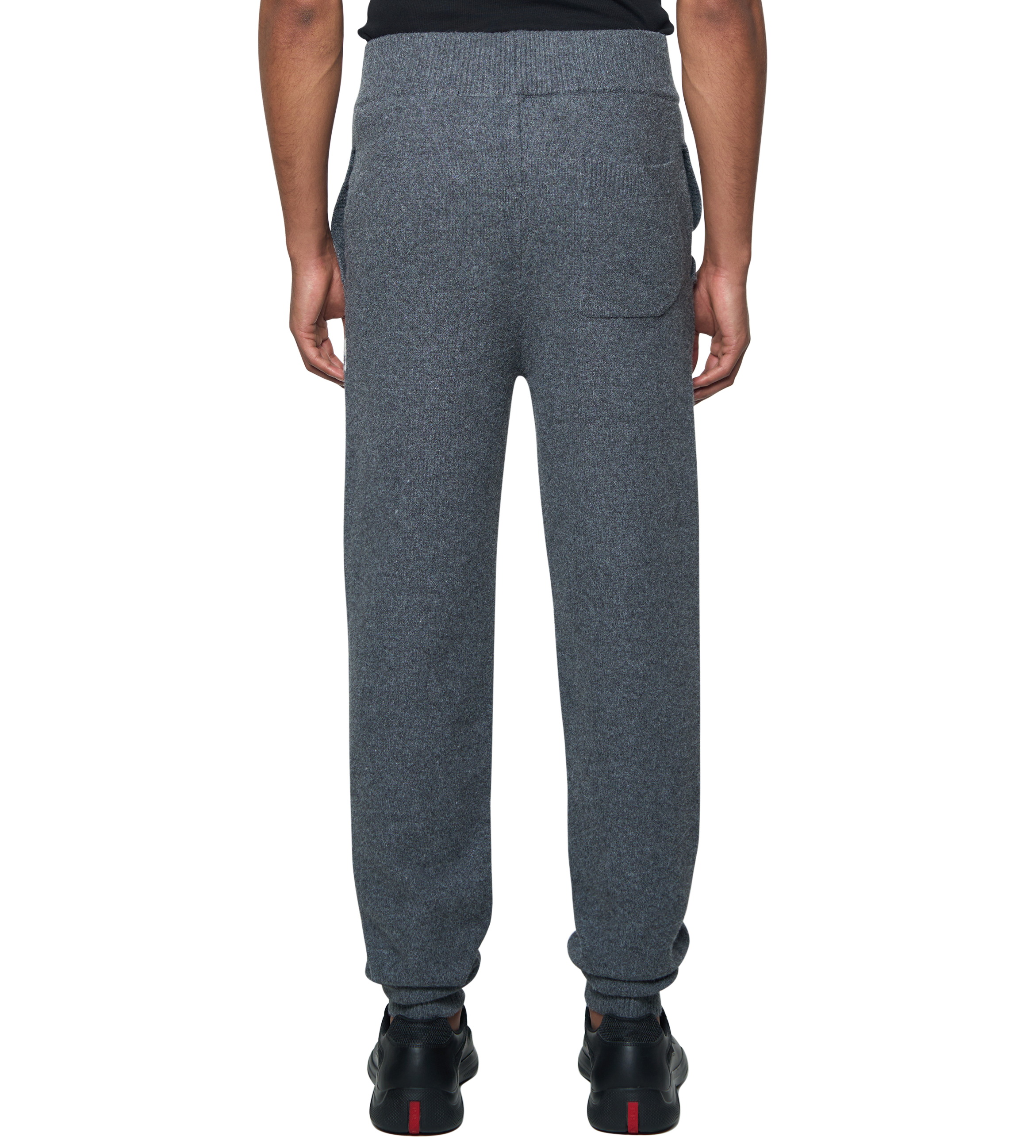 Knitted Pants Cuffed Dark Grey/ White
