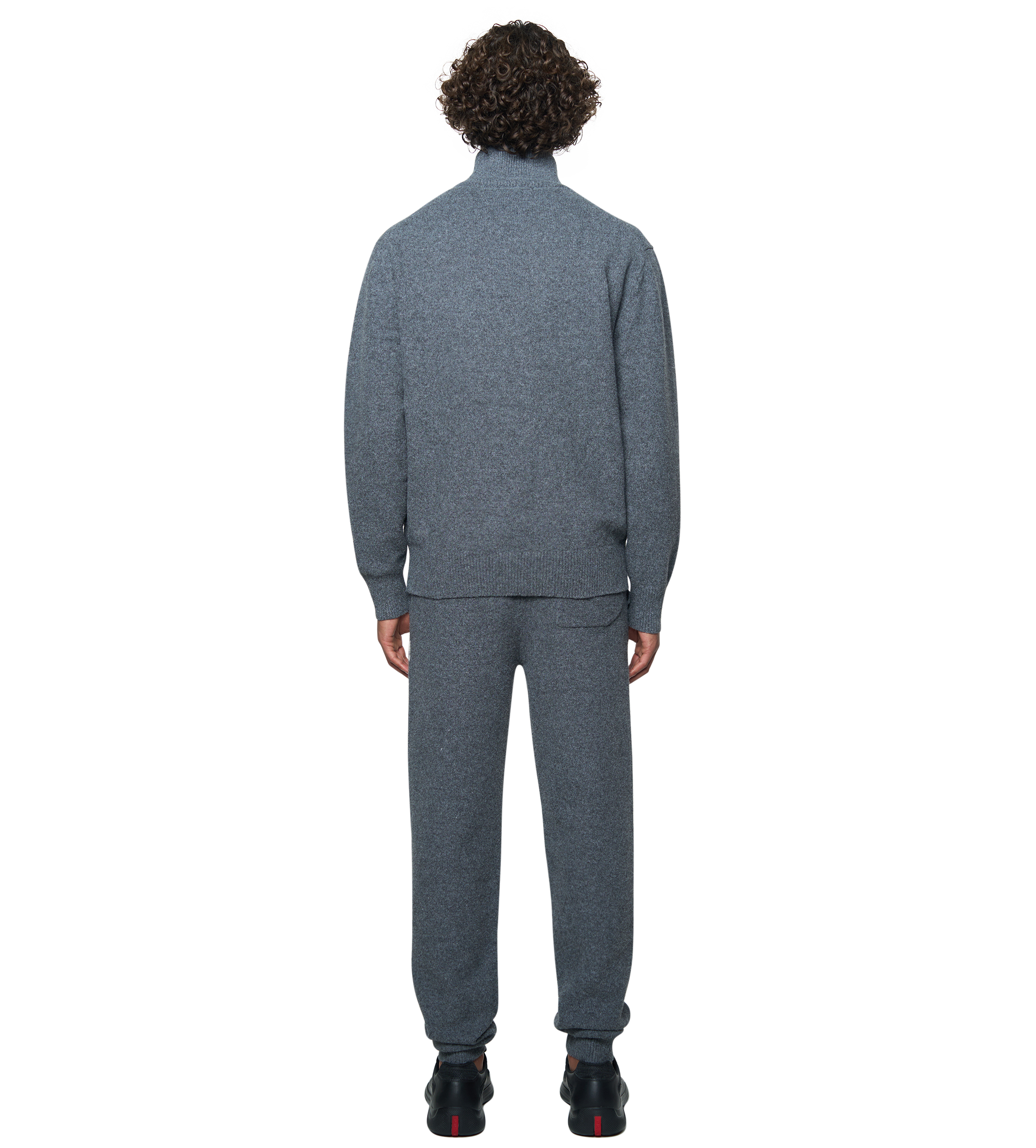 Knitted Zip Up Dark Grey/ White