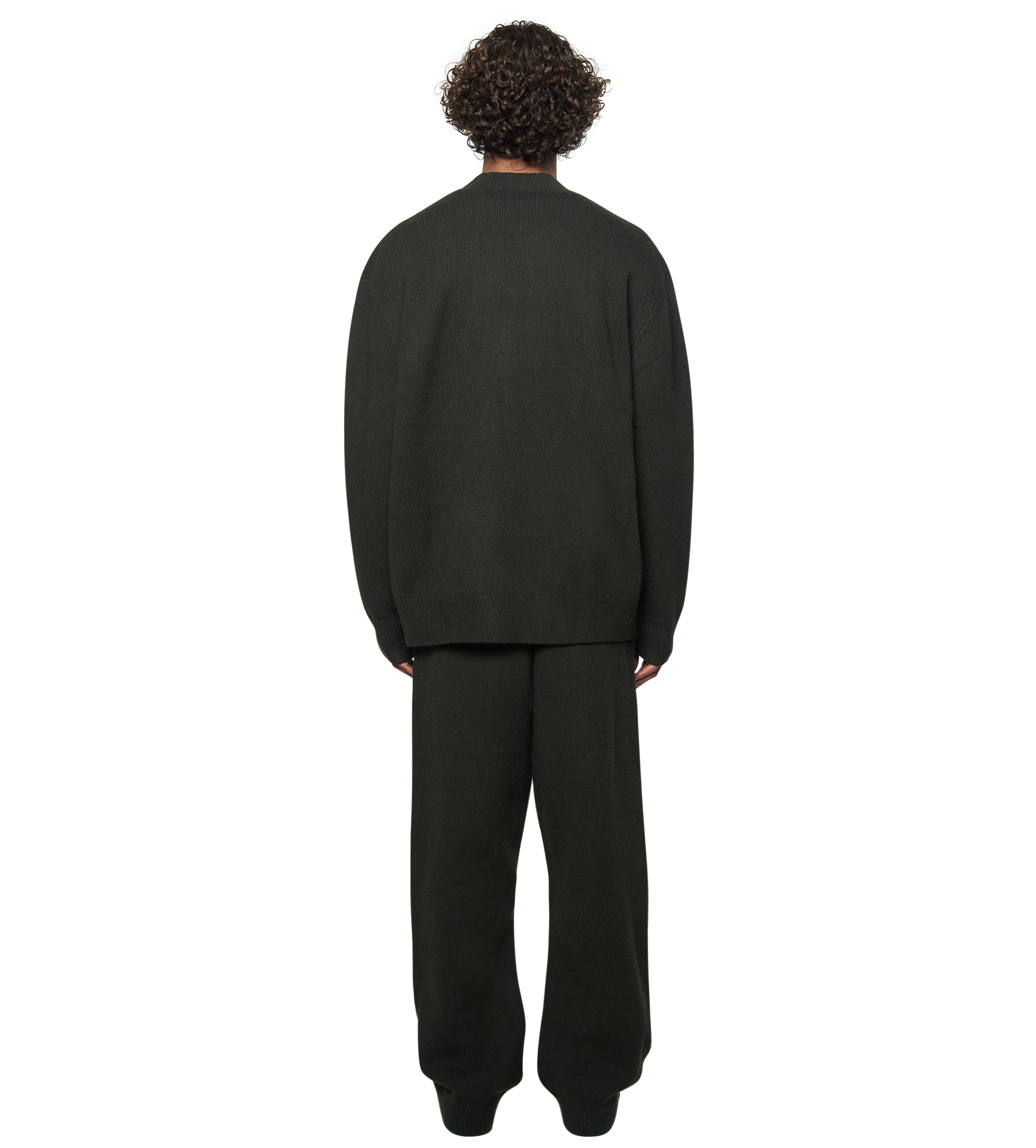 Knitted Pants Dark Green/ Black