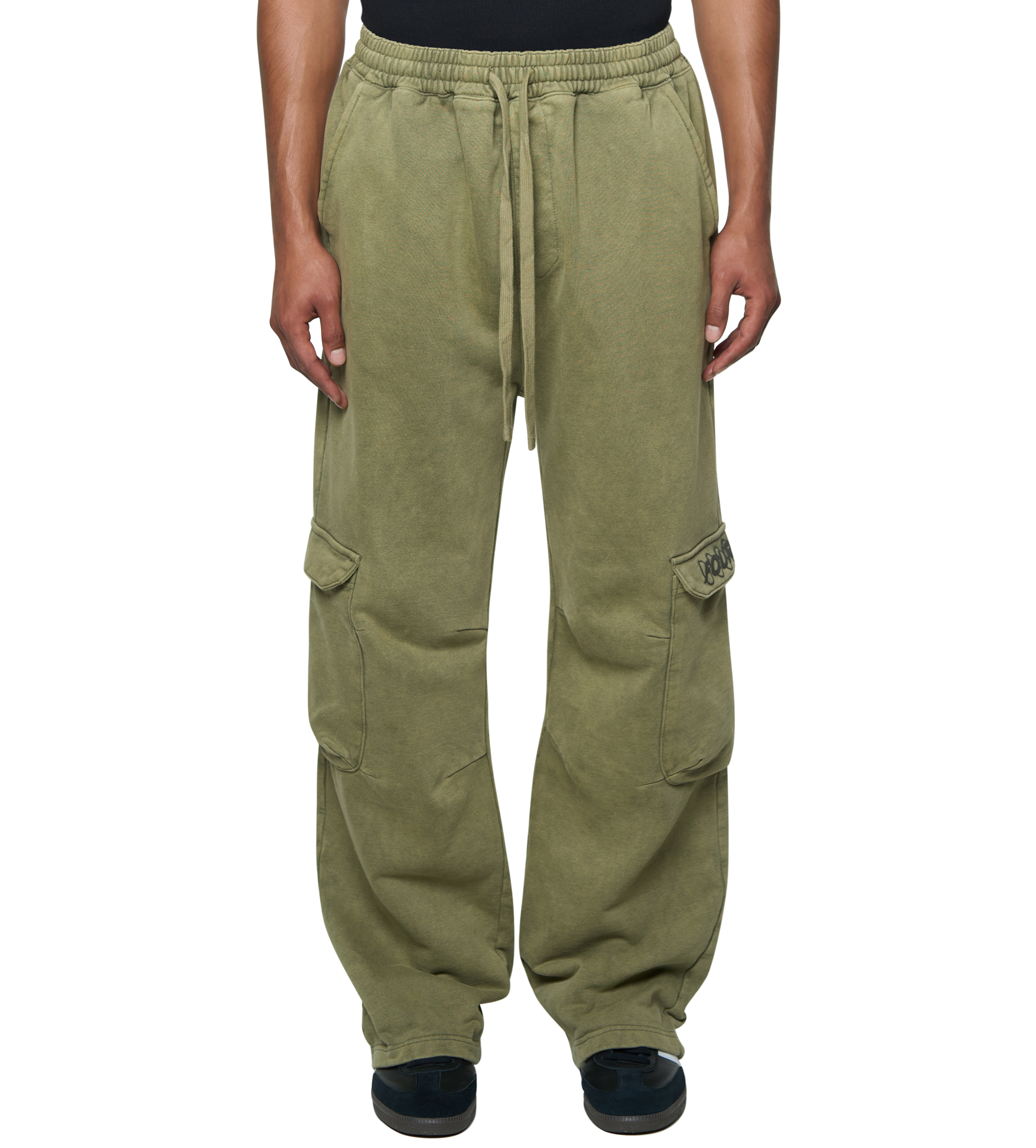 Circles Cargo Sweatpants Washed Moss Green