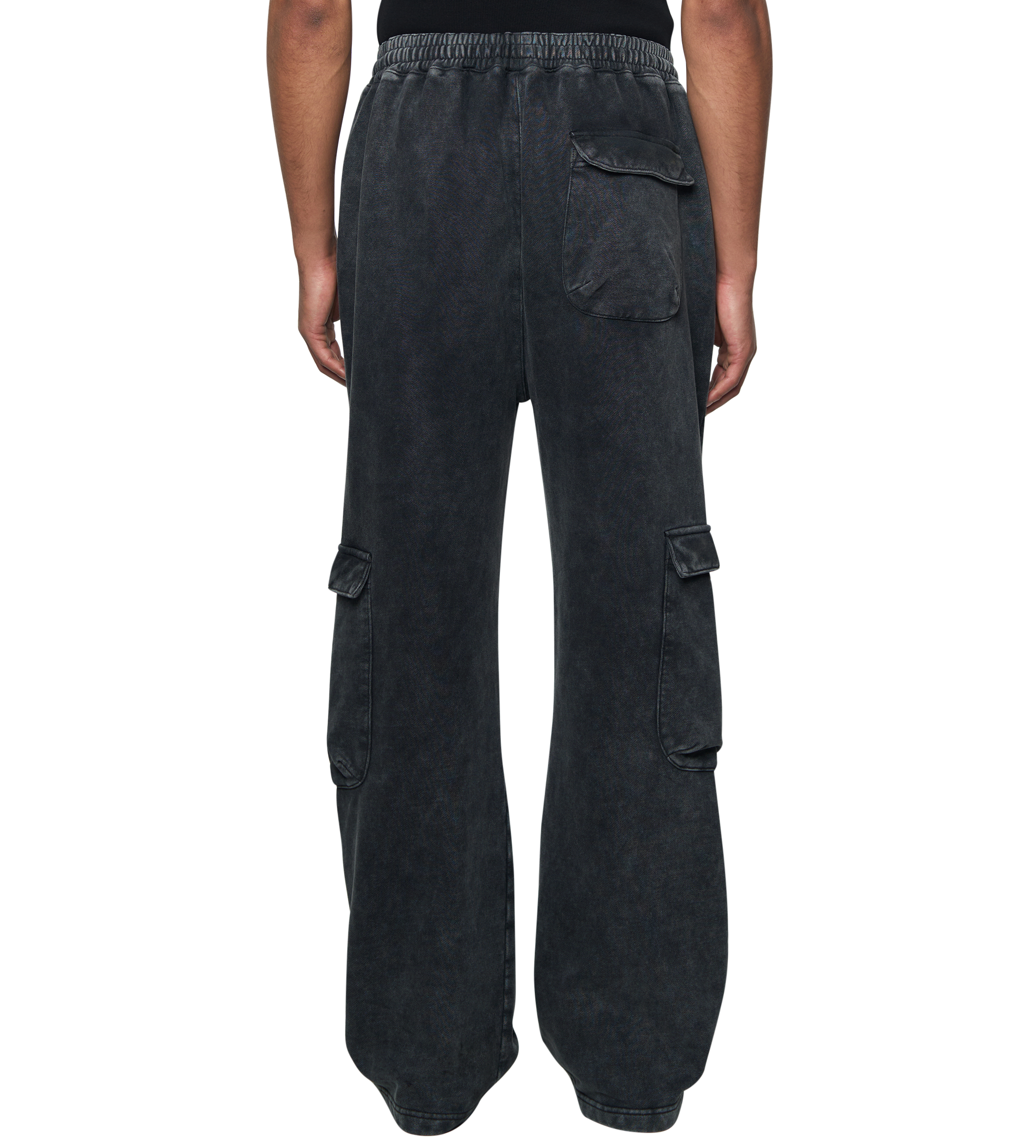 Circles Cargo Sweatpants Washed Black