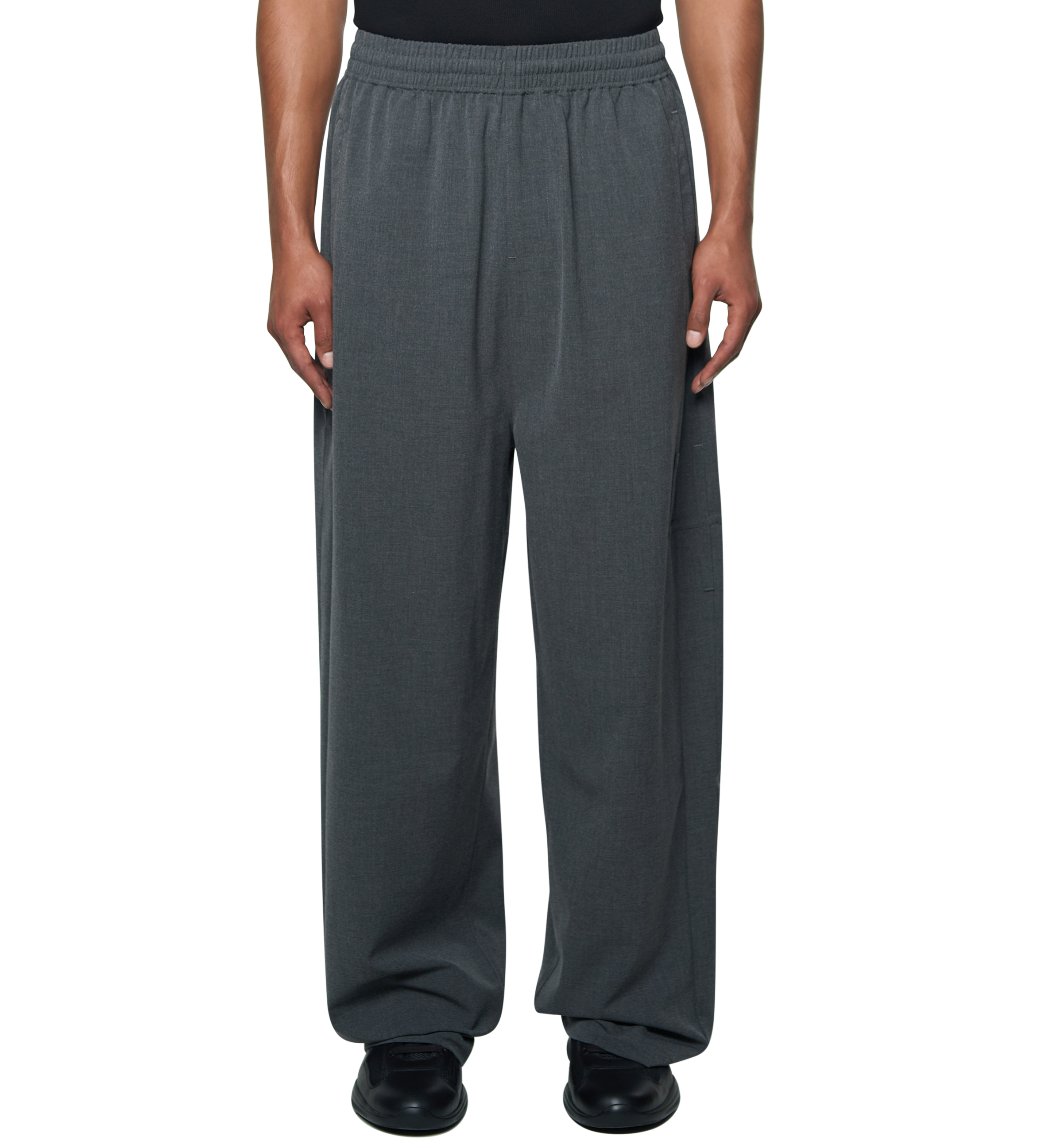 Logo Wool Pants Dark Grey
