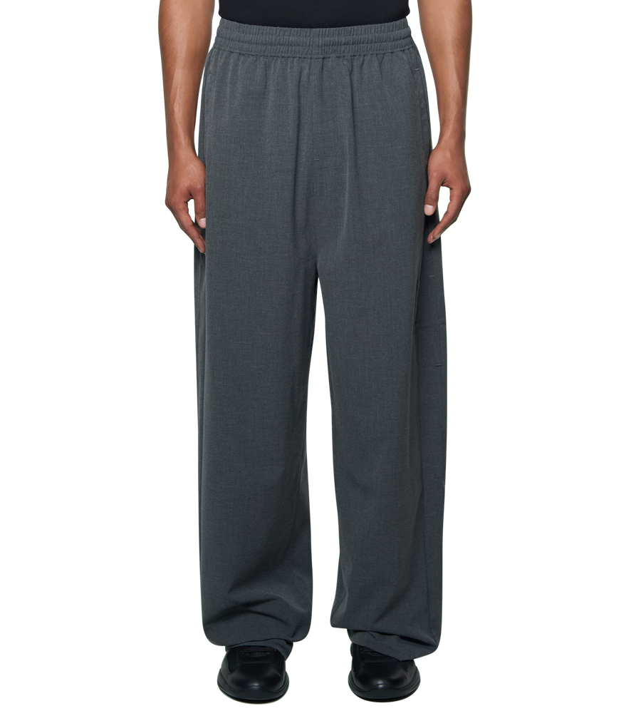 Logo Wool Pants Dark Grey