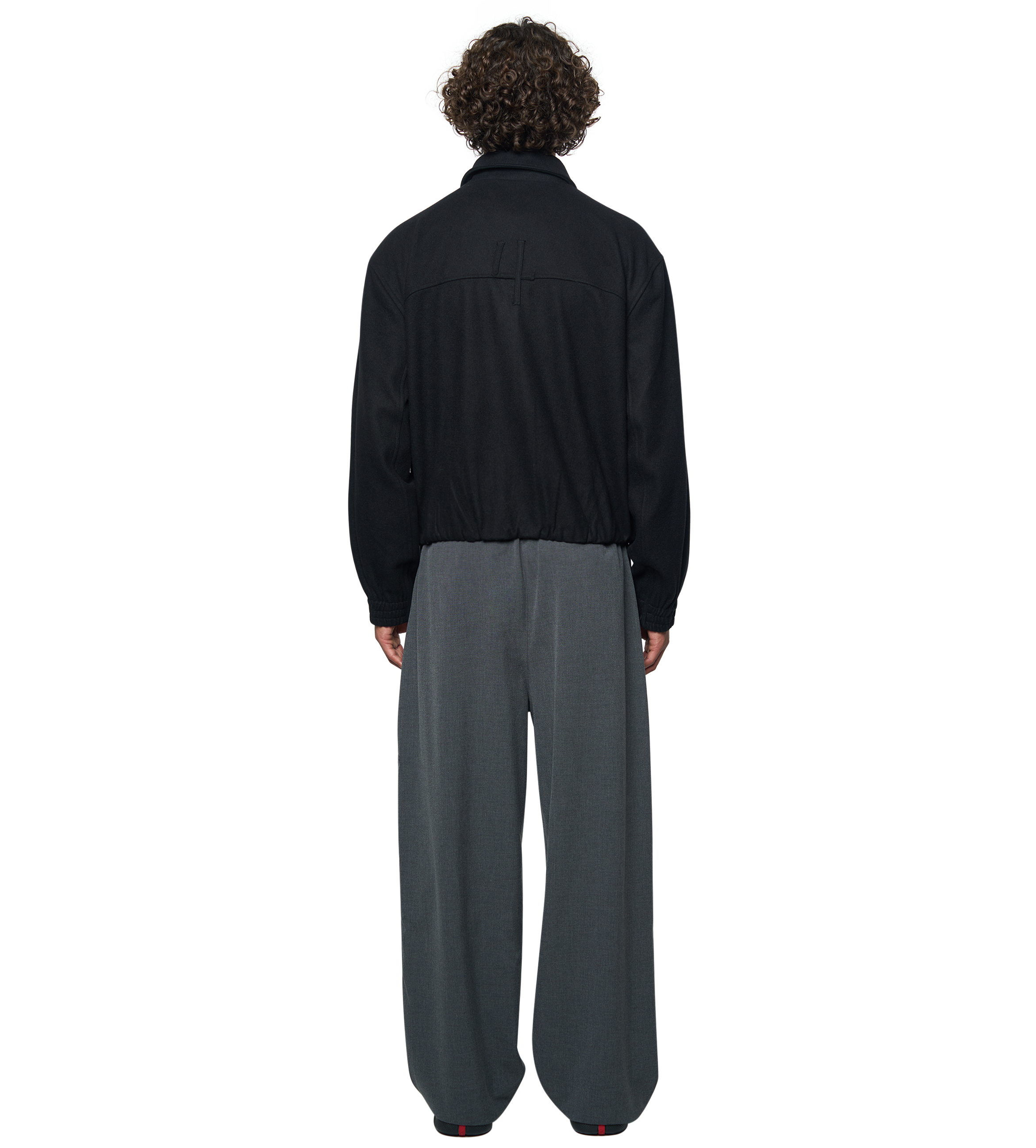 Logo Wool Square Jacket Black
