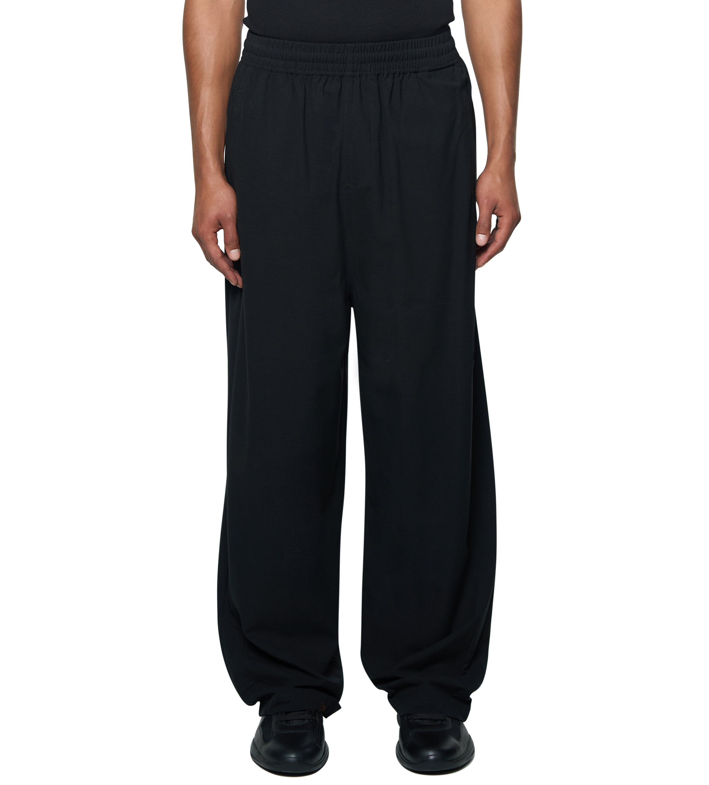 Logo Wool Pants Black