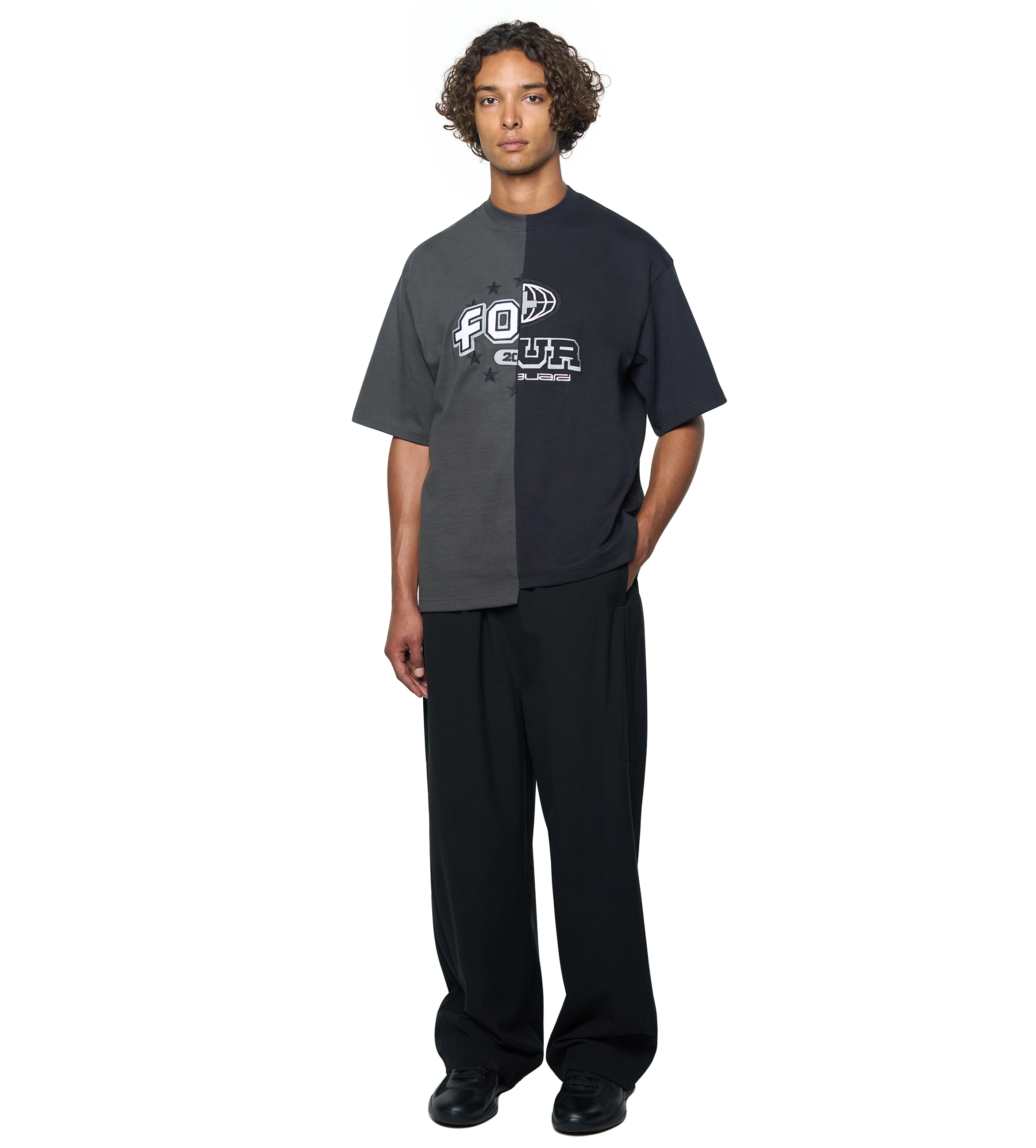 Split T-Shirt Raven/ Black
