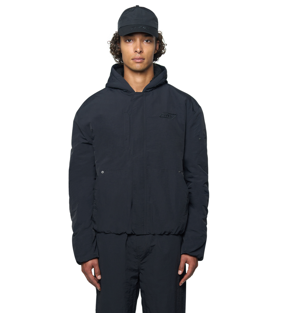 Square Logo Double Layered Jacket Black