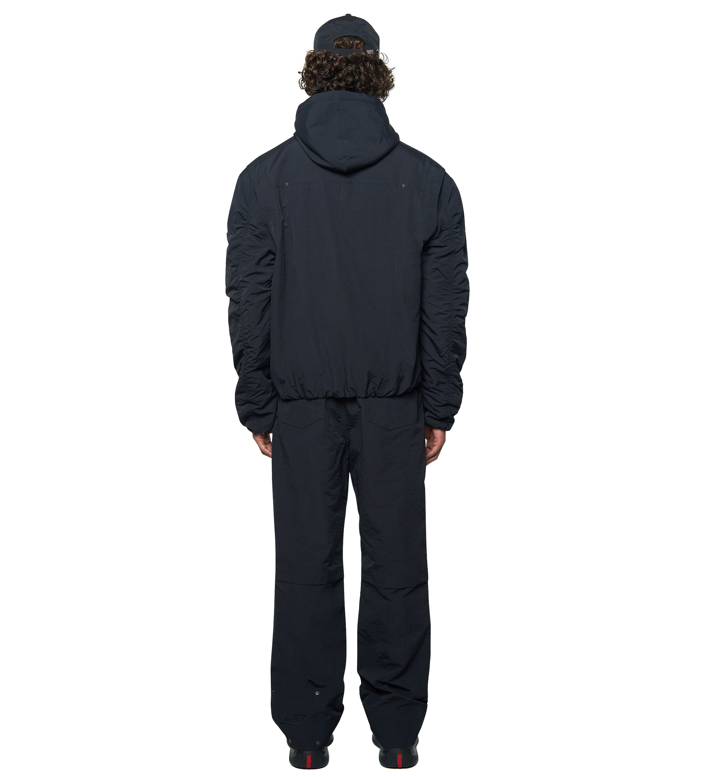 Square Logo Double Layered Jacket Black