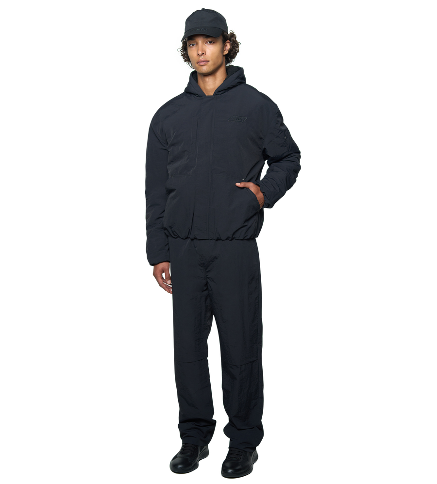 Square Logo Double Layered Pants Black
