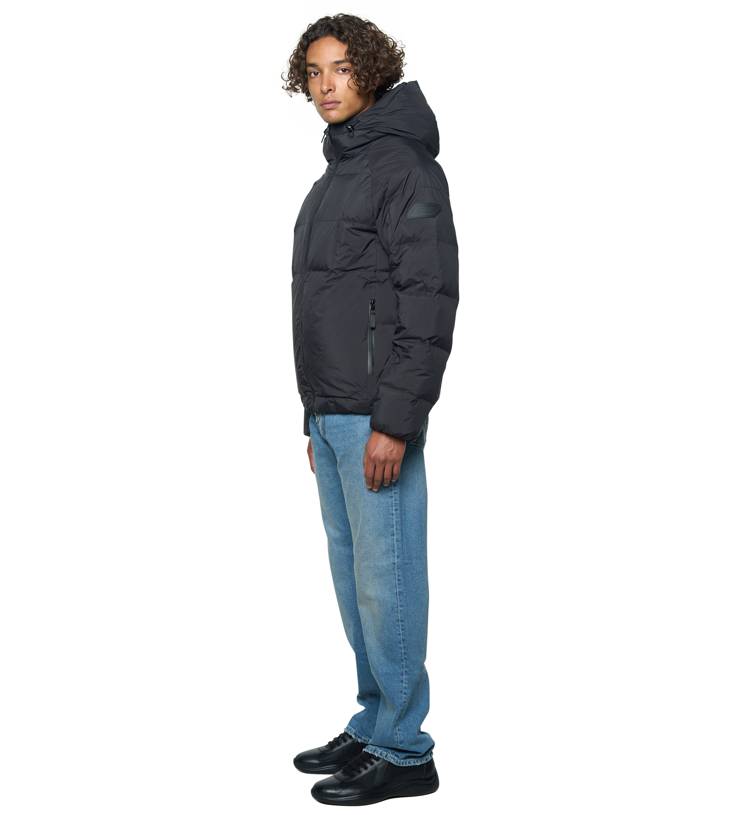 Square Logo Puffer Jacket Black