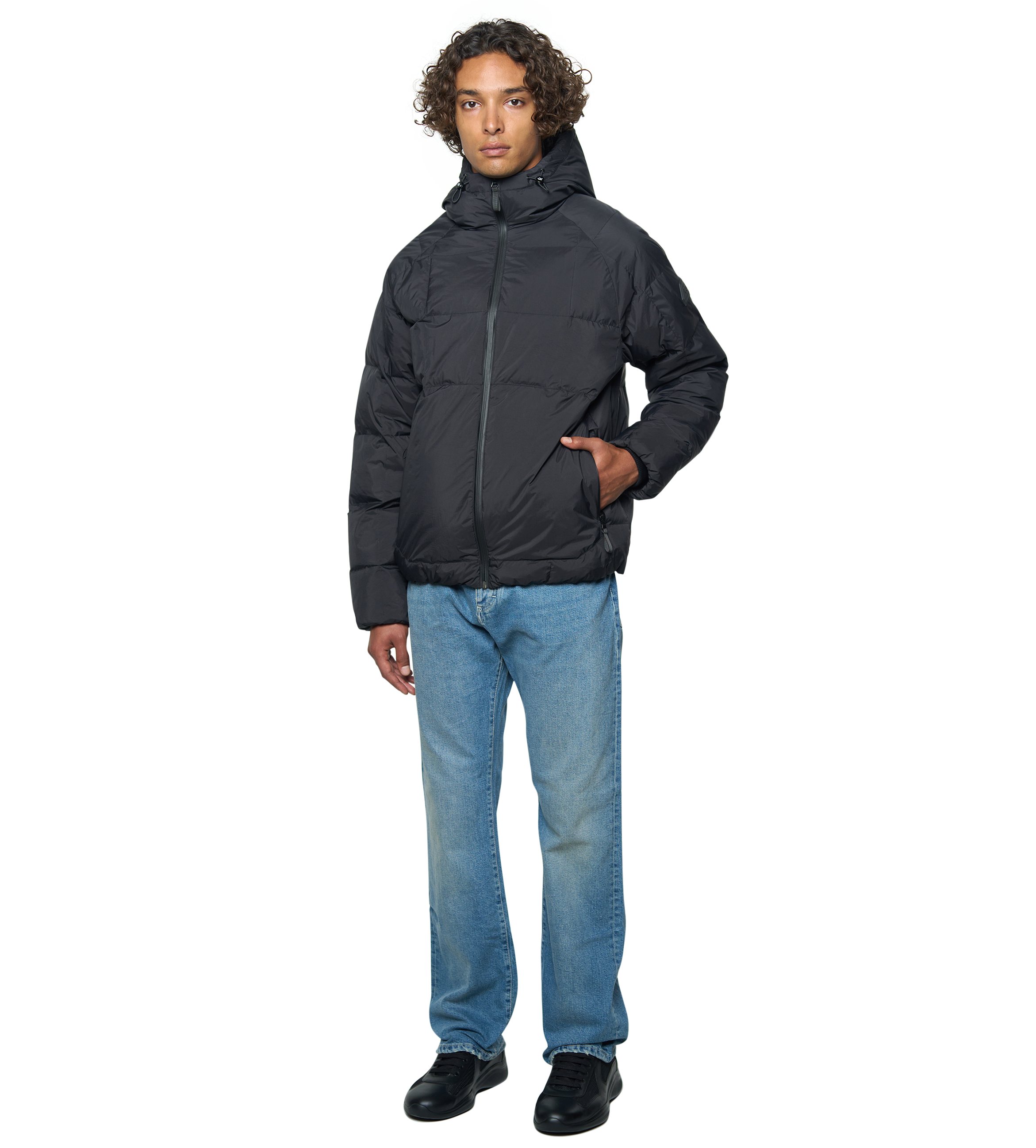 Square Logo Puffer Jacket Black