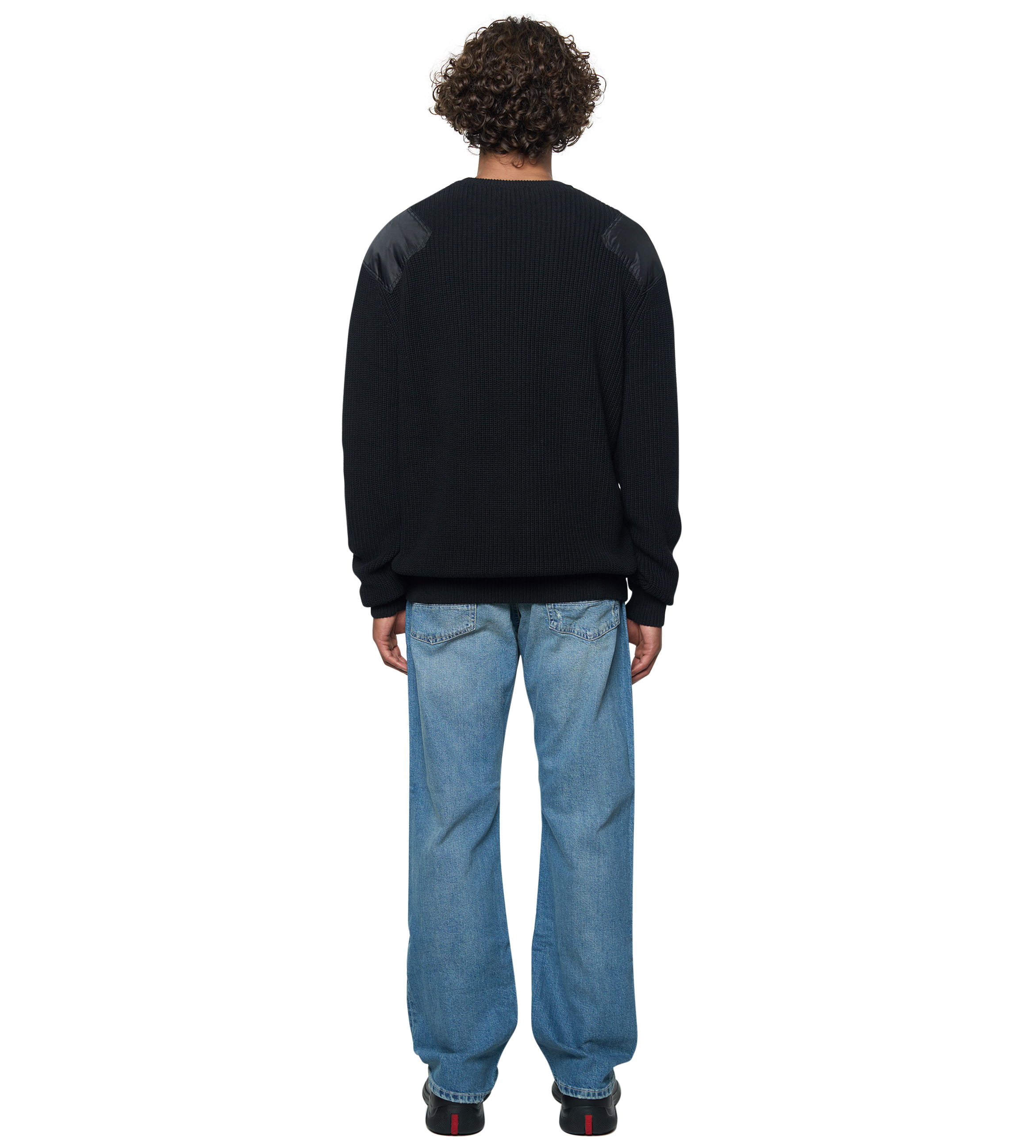 Logo Knitted Crewneck Nylon Black