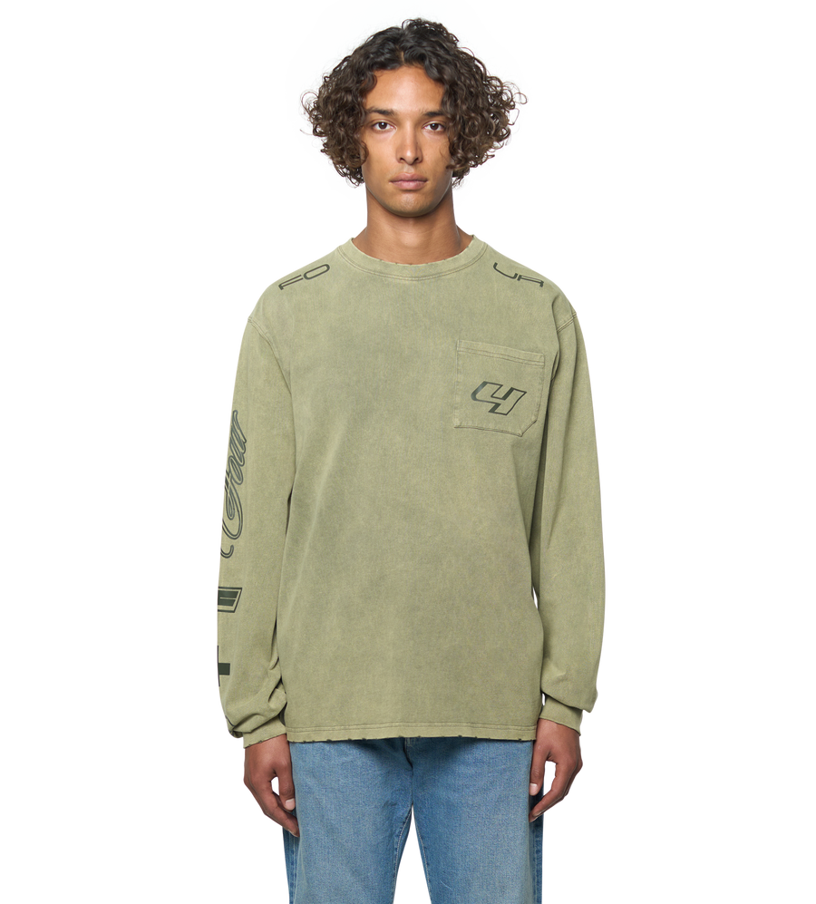 Race Comp Longsleeve T-Shirt Washed Moss Green
