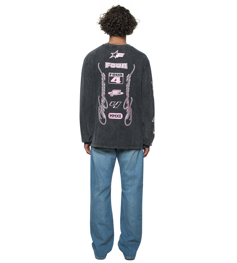 Race Comp Longsleeve T-Shirt Washed Black/ Pink