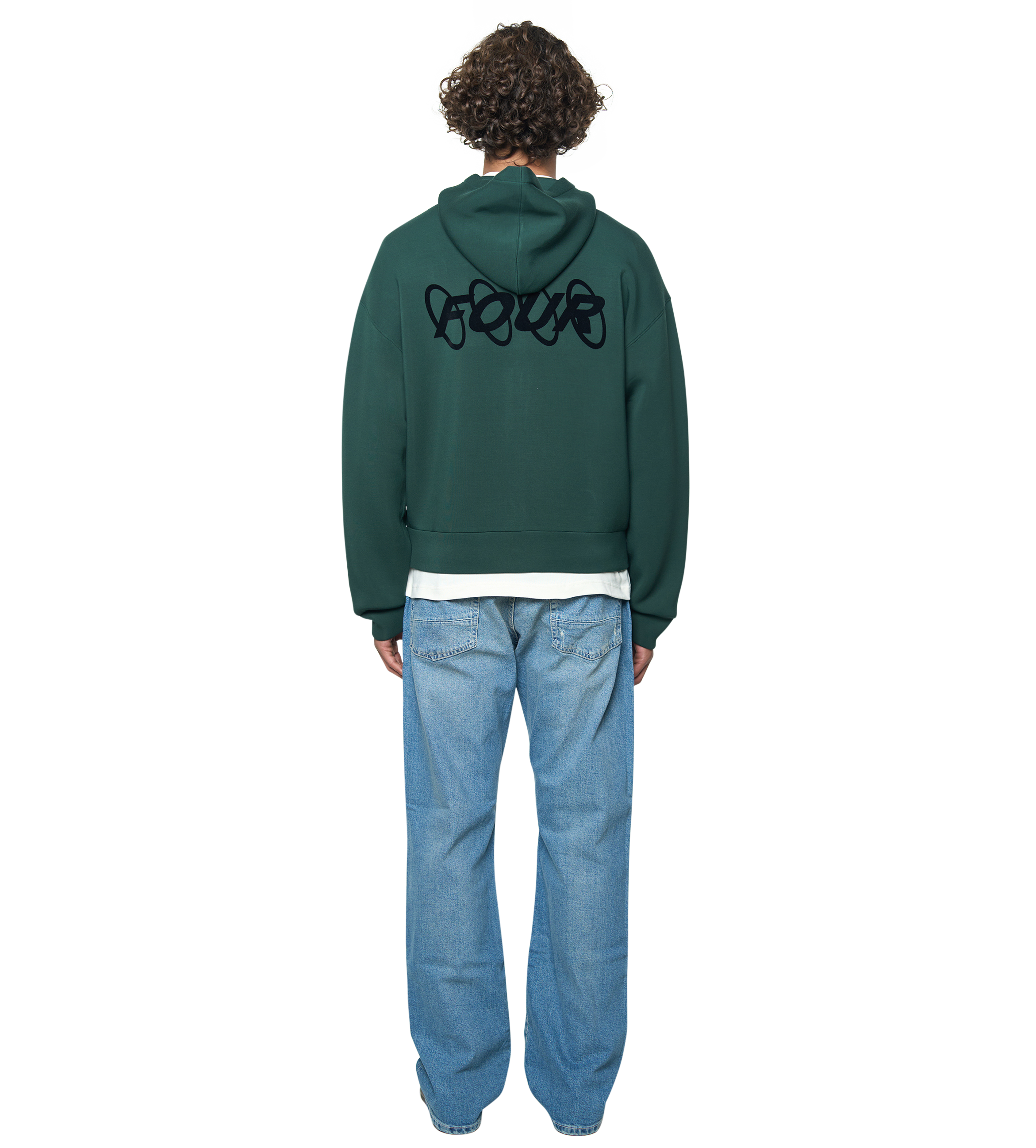 Circles Scuba Zip Up Hoodie Deep Forest