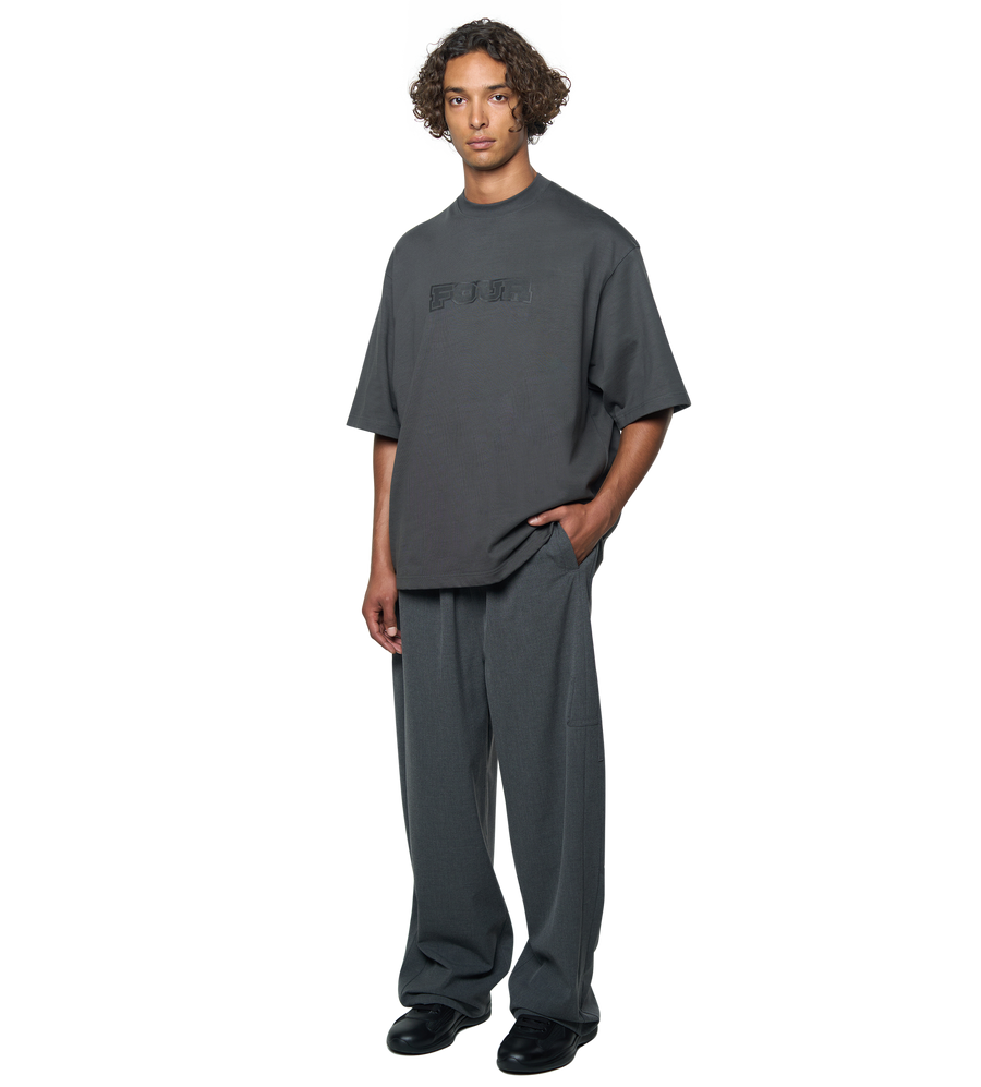 Logo Wool Pants Dark Grey