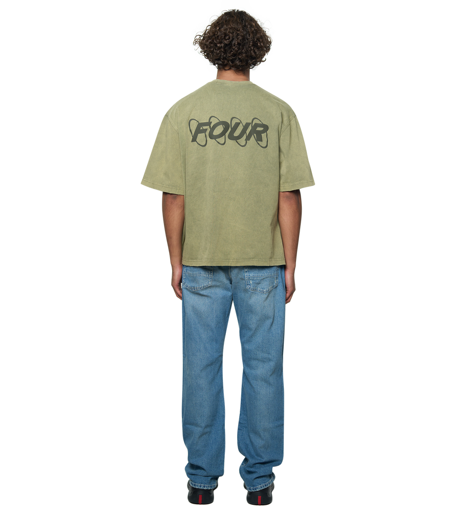 Circles Boxy T-Shirt Washed Moss Green