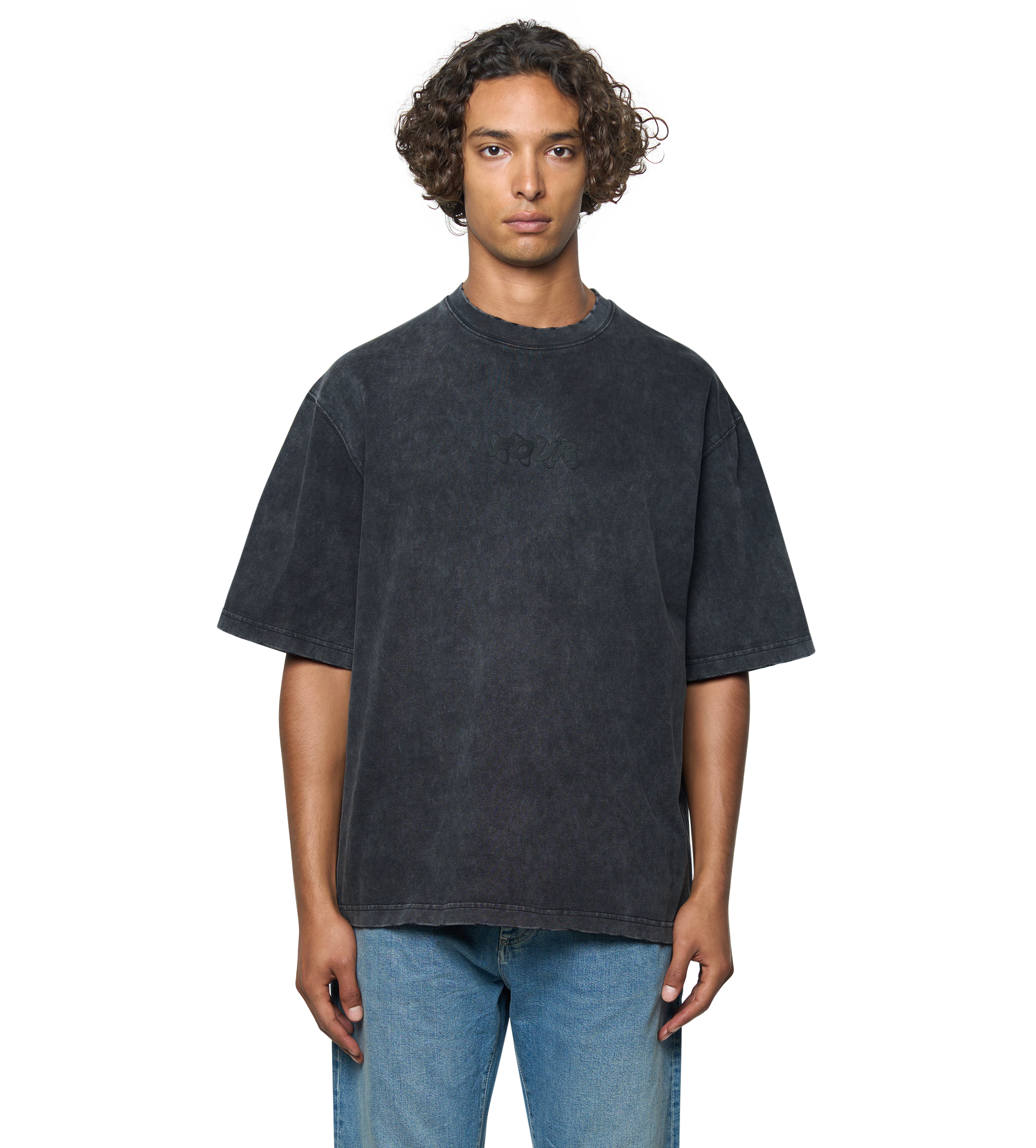 Circles Boxy T-Shirt Washed Black