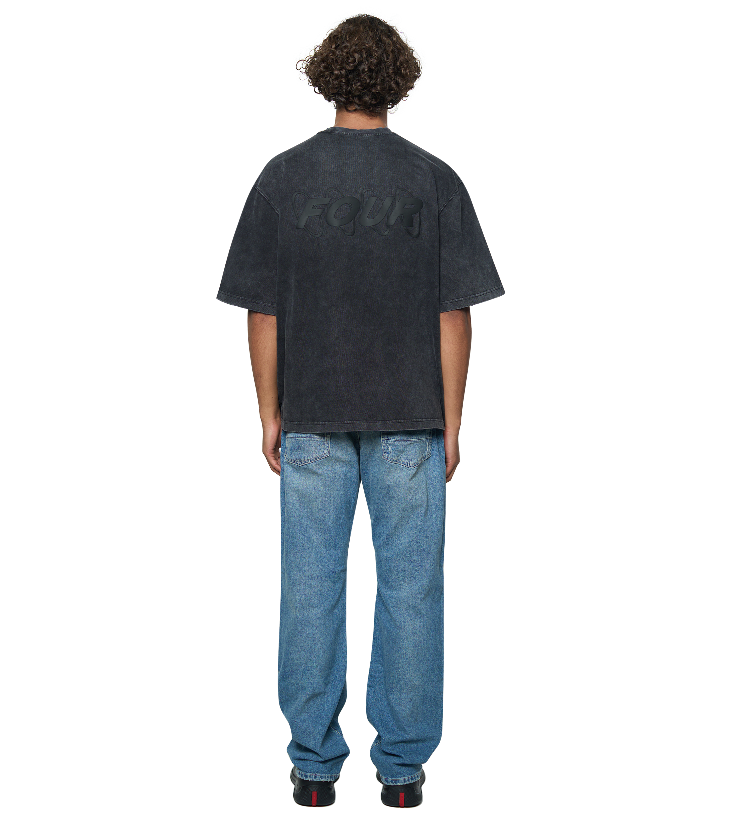Circles Boxy T-Shirt Washed Black