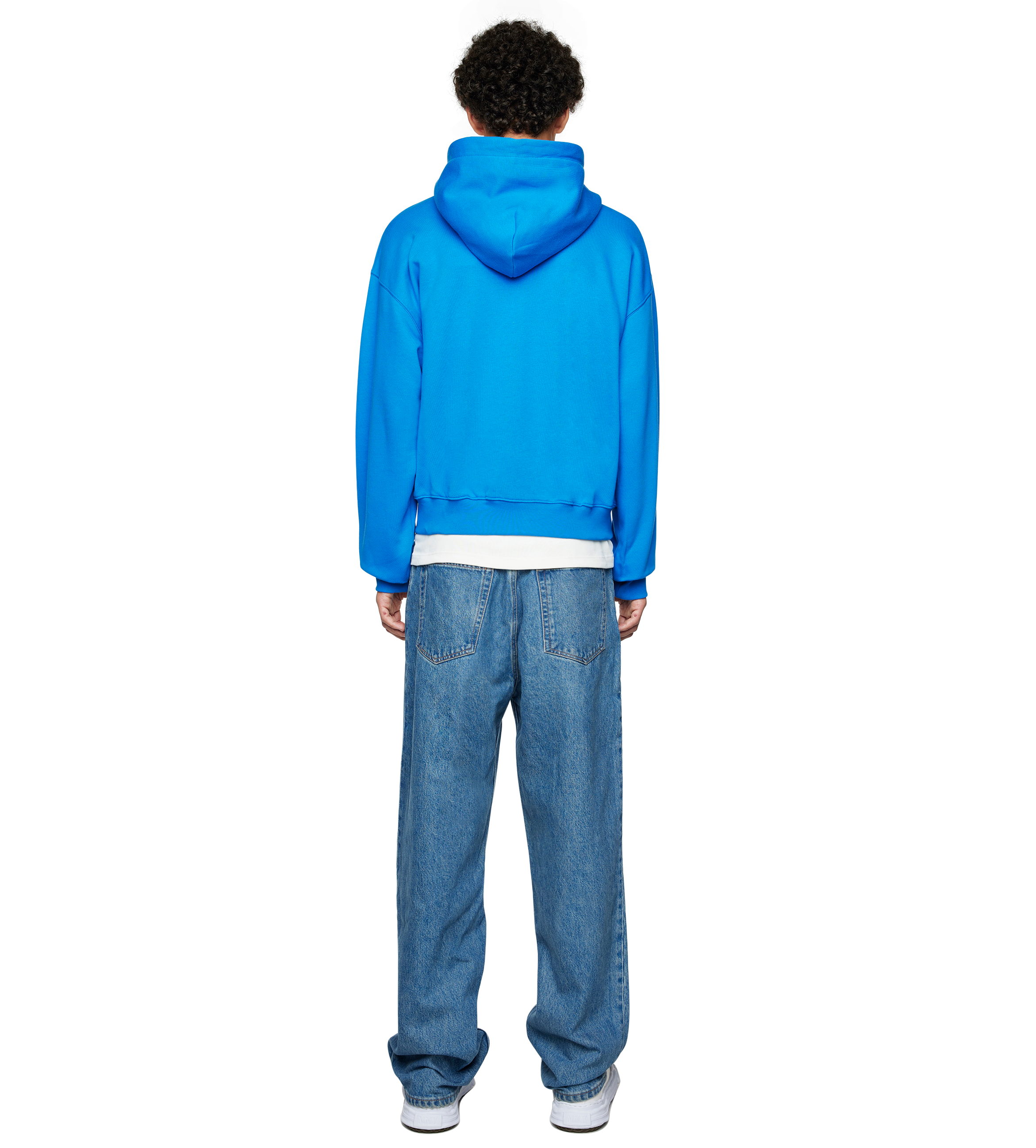 Outline Boxy Zip Up Hoodie Princess Blue/ Cannoli