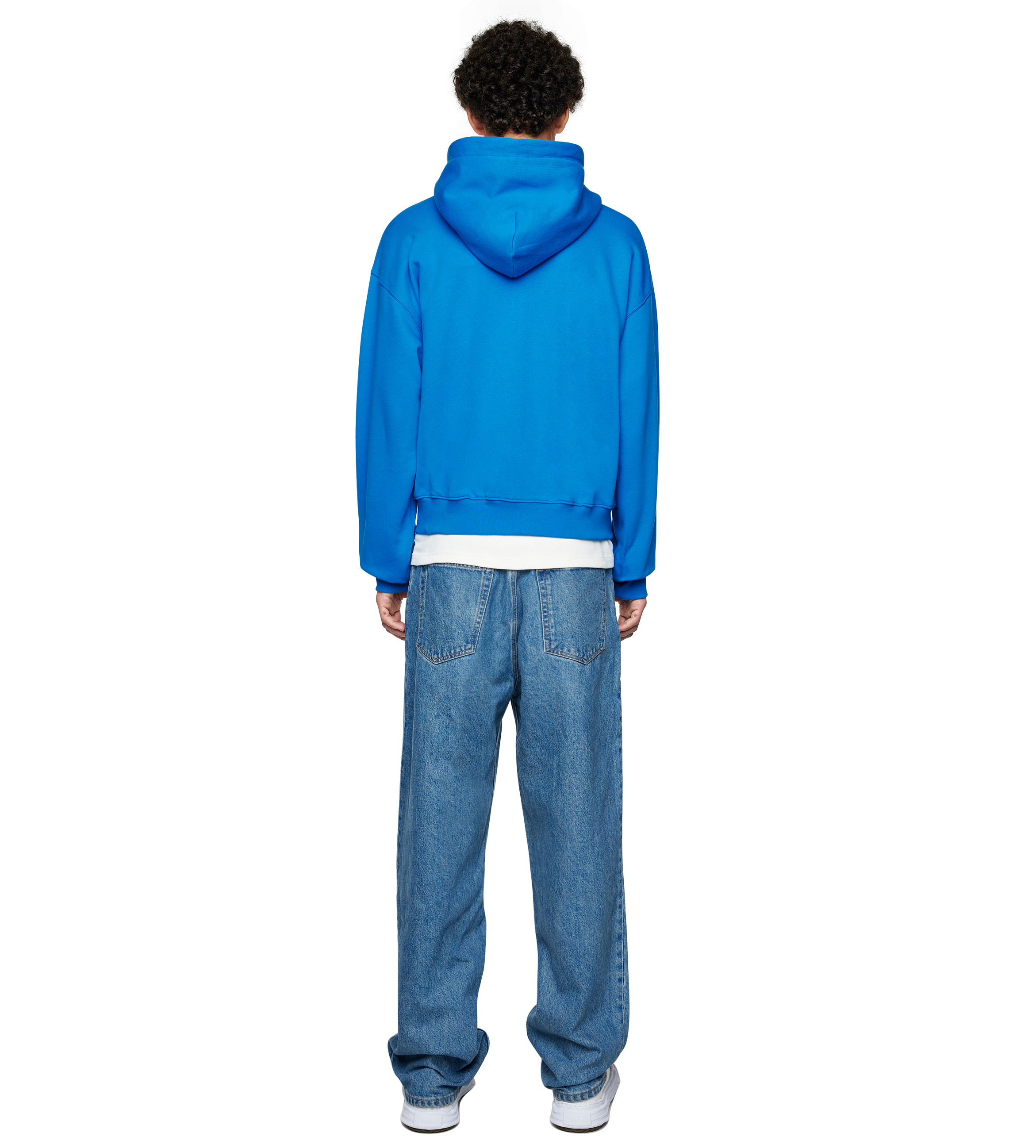 Outline Boxy Zip Up Hoodie Princess Blue/ Cannoli