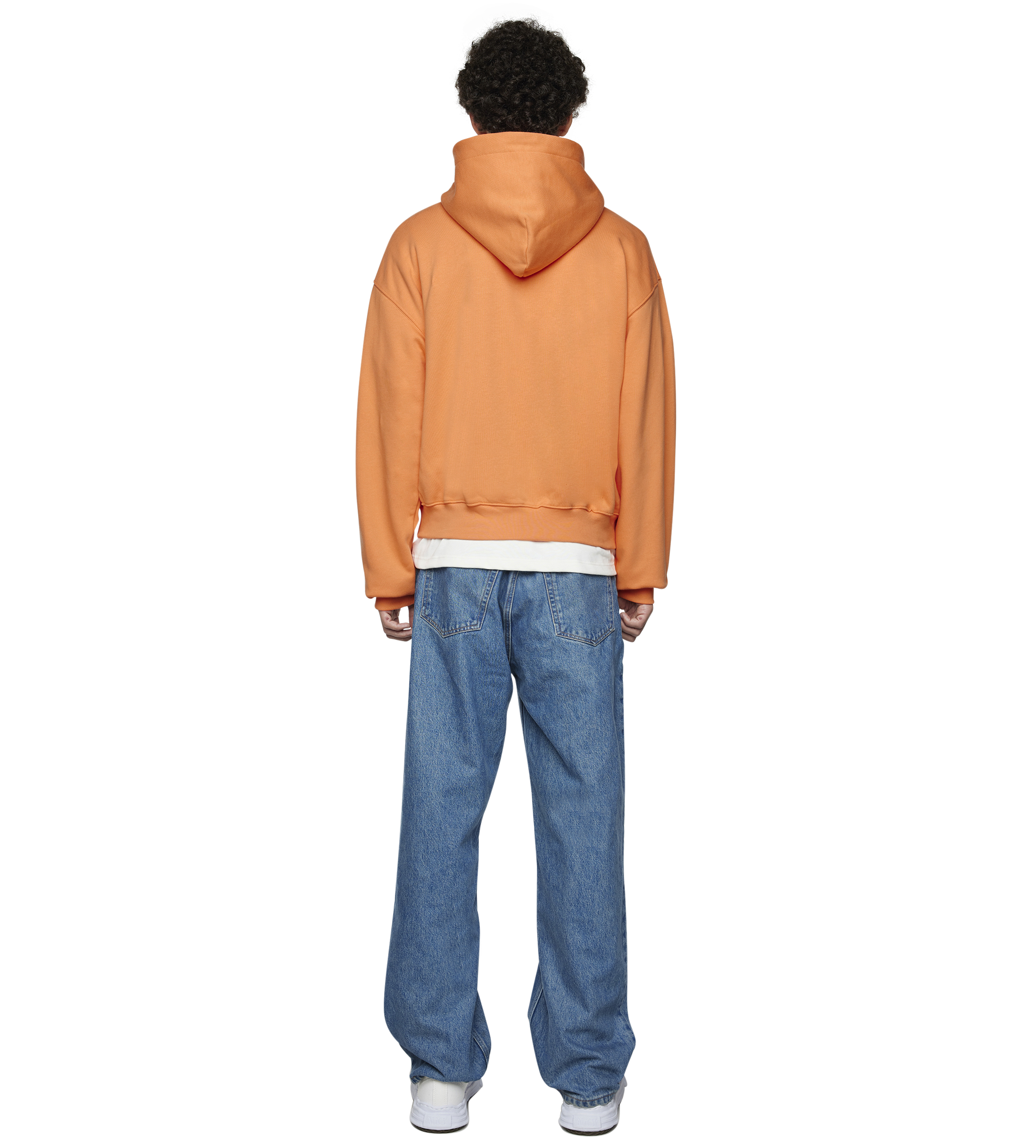 Outline Boxy Zip Up Hoodie Dusty Orange/ Cannoli