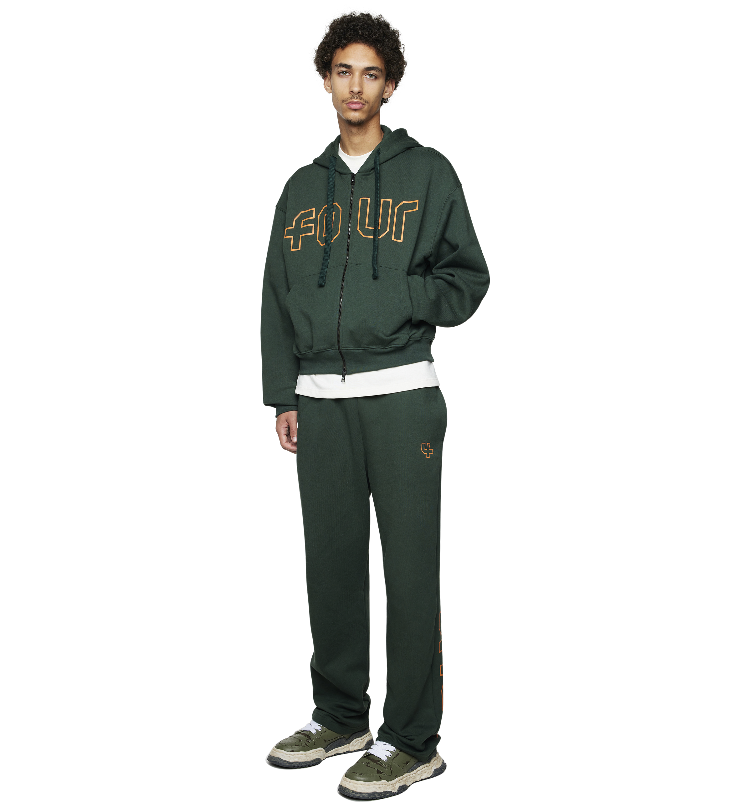 Outline Straight Leg Deep Forest/ Dusty Orange