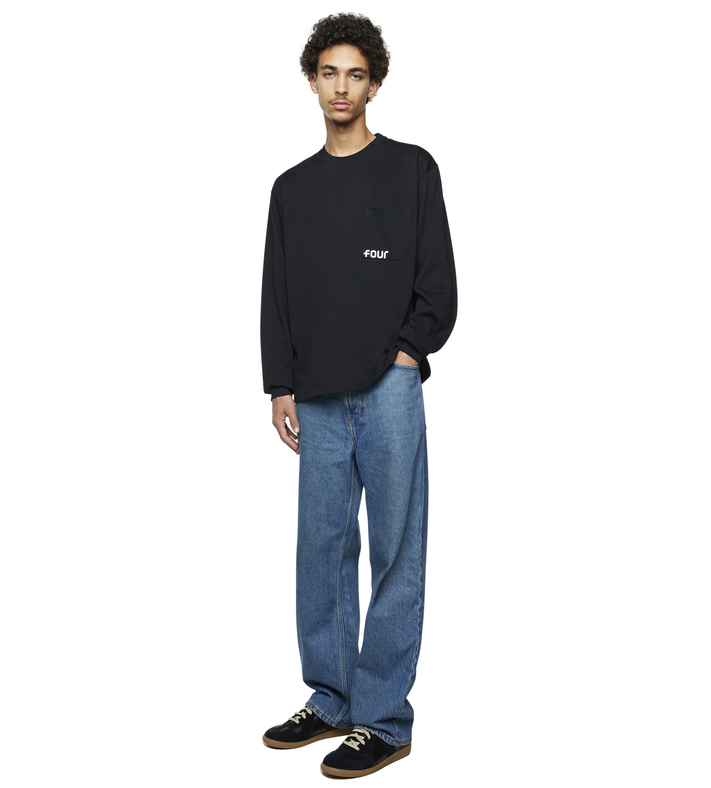 Logo Longsleeve Pocket T-shirt Black