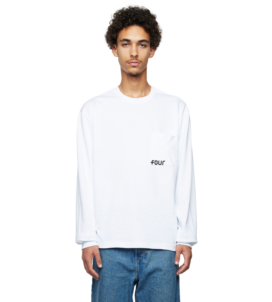 Logo Long Sleeve Pocket T-shirt - White