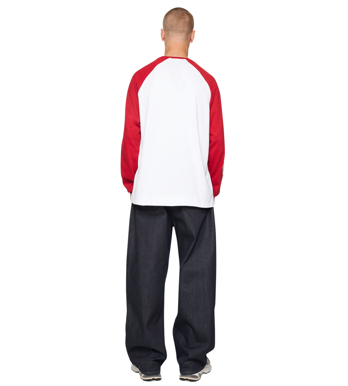 Reconstructed Raglan Longsleeve Red / White