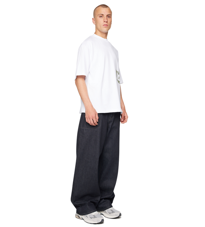 Painted Logo Boxy T-shirt White/ Olive