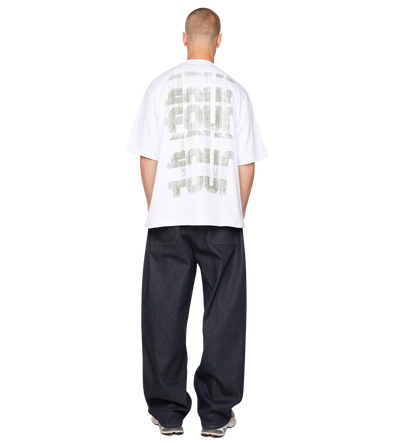 Painted Logo Boxy T-shirt White/ Olive