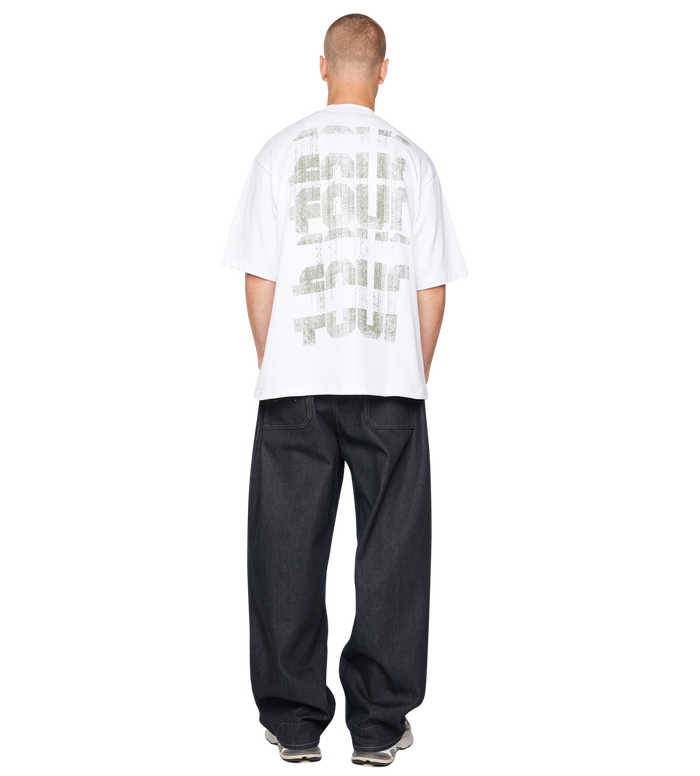 Painted Logo Boxy T-shirt White/ Olive
