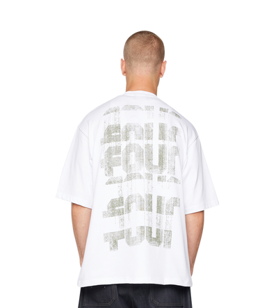 Painted Logo Boxy T-shirt White/ Olive