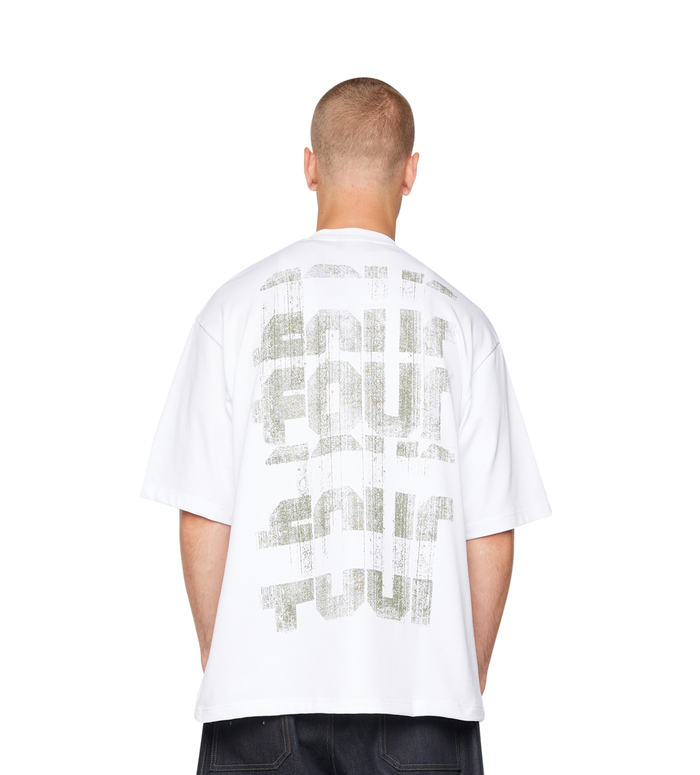 Painted Logo Boxy T-shirt White/ Olive