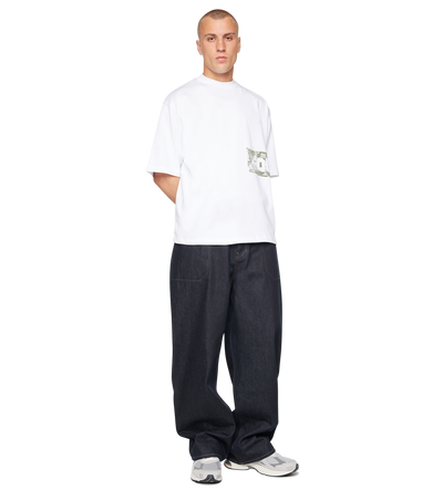 Painted Logo Boxy T-shirt White/ Olive