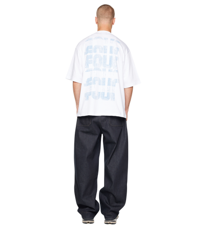 Painted Logo Boxy T-shirt White/ Soft Blue