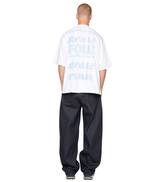 Painted Logo Boxy T-shirt White/ Soft Blue