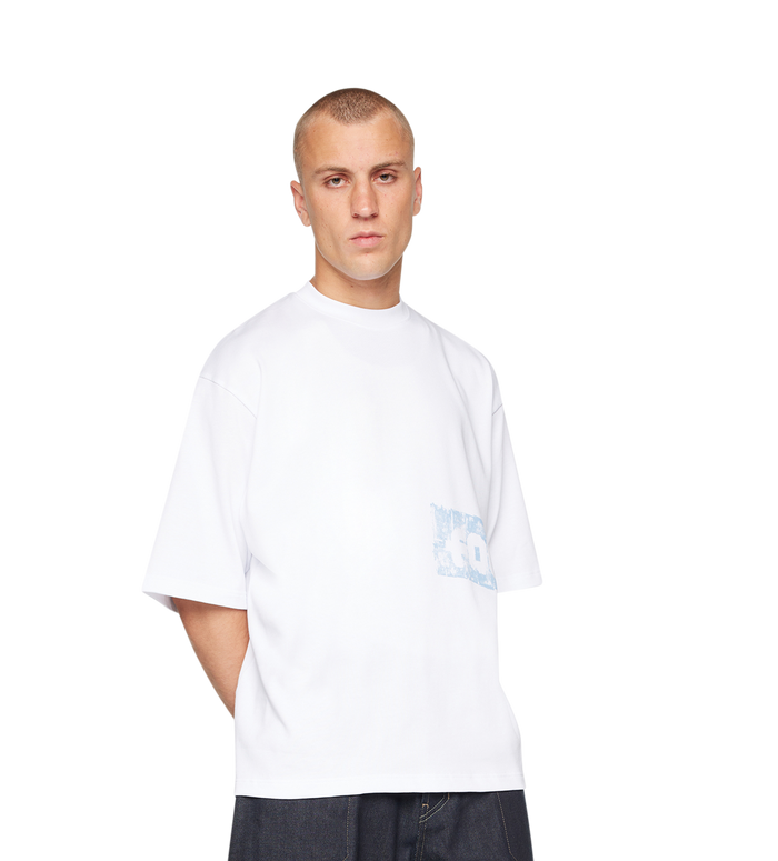 Painted Logo Boxy T-shirt White/ Soft Blue