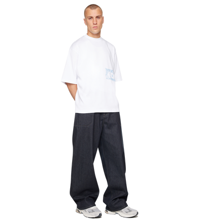 Painted Logo Boxy T-shirt White/ Soft Blue