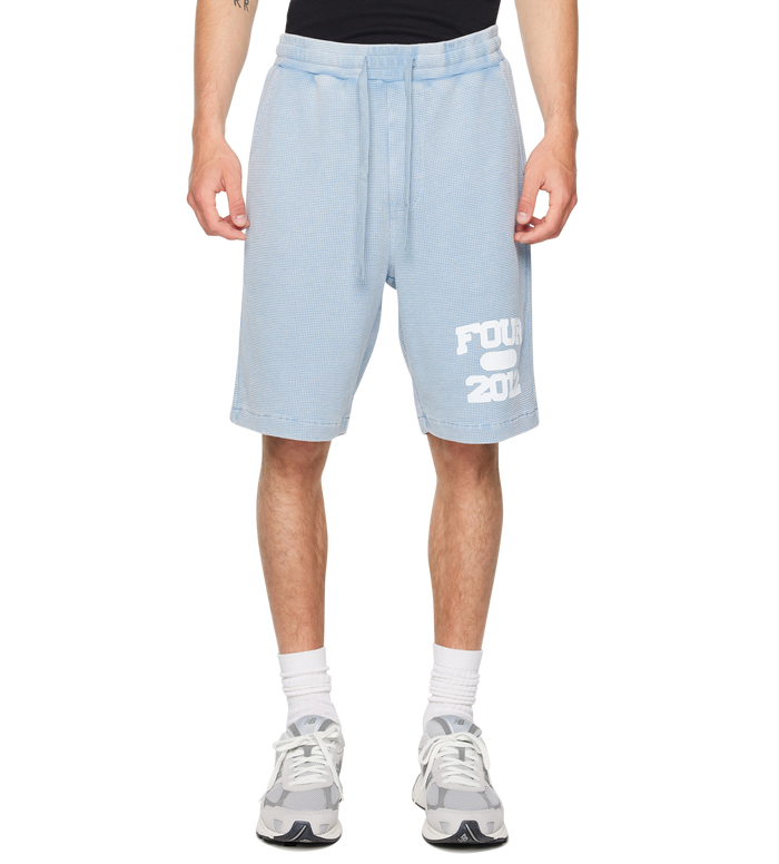 After 4PM Waffle Shorts Washed Lichtblauw