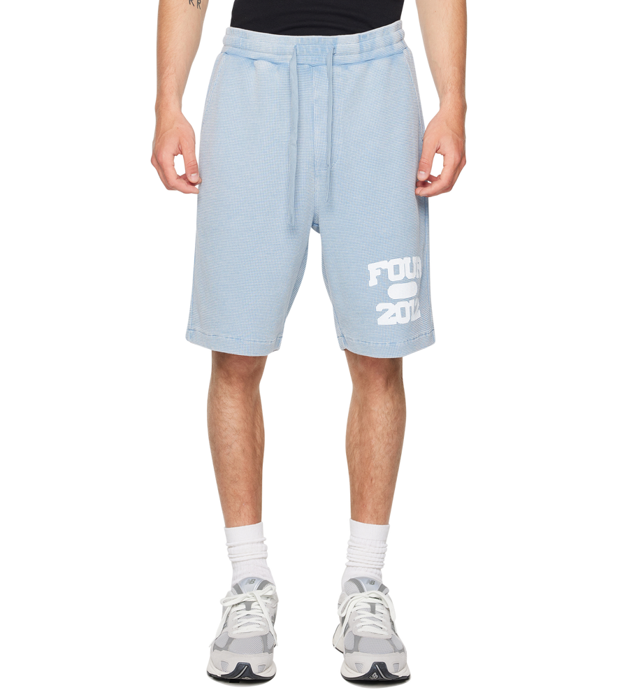 After 4PM Waffle Shorts Washed Lichtblauw