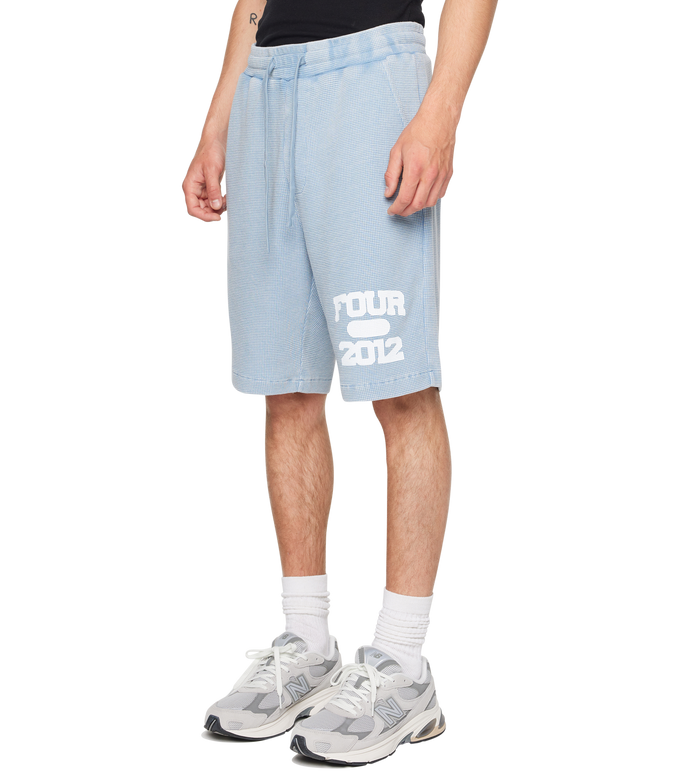 After 4PM Waffle Shorts Washed Lichtblauw