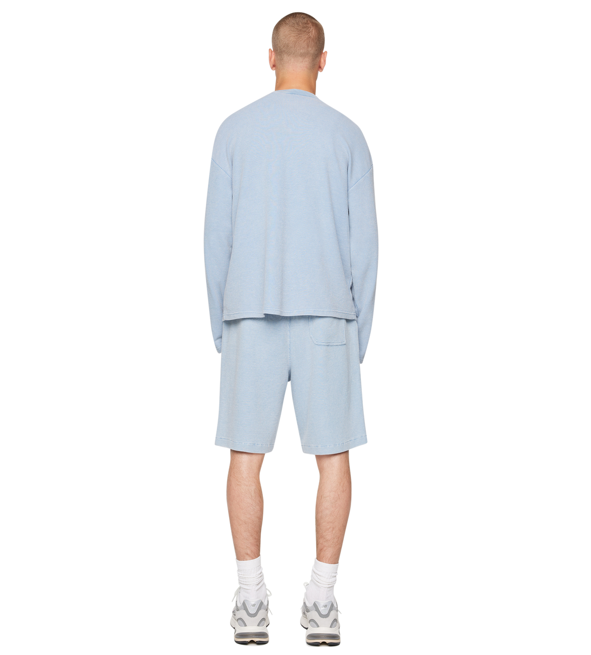 After 4PM Waffle Longsleeve Washed Light Blue
