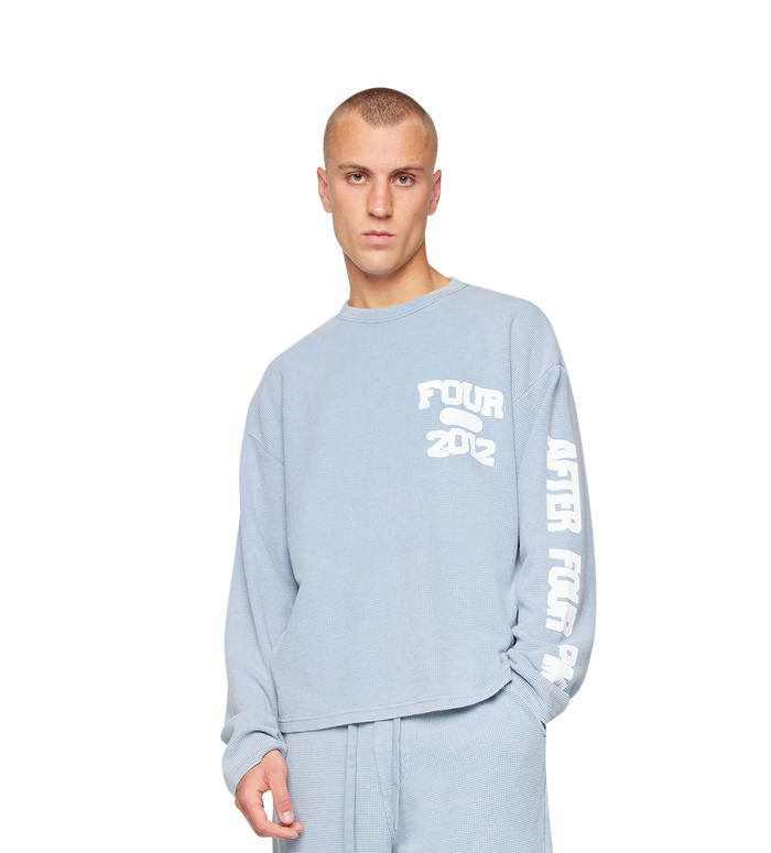 After 4PM Waffle Longsleeve Washed Light Blue
