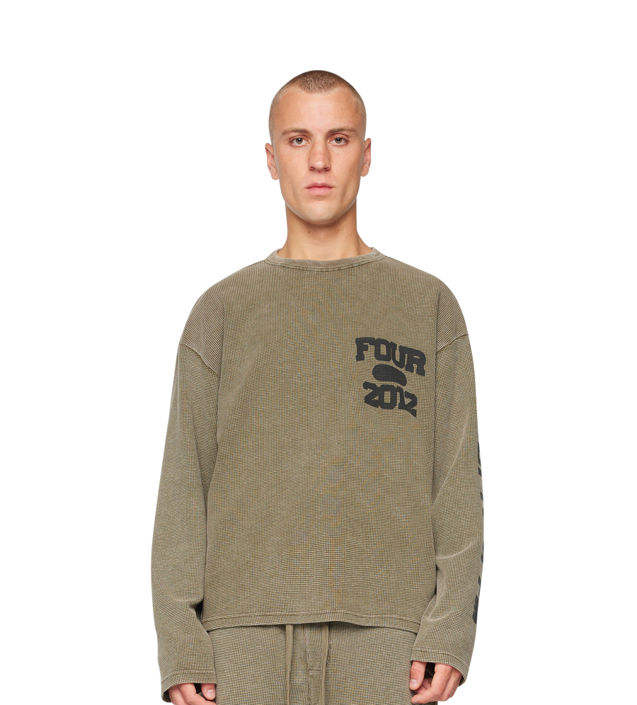 After 4PM Waffle Longsleeve Washed Olive