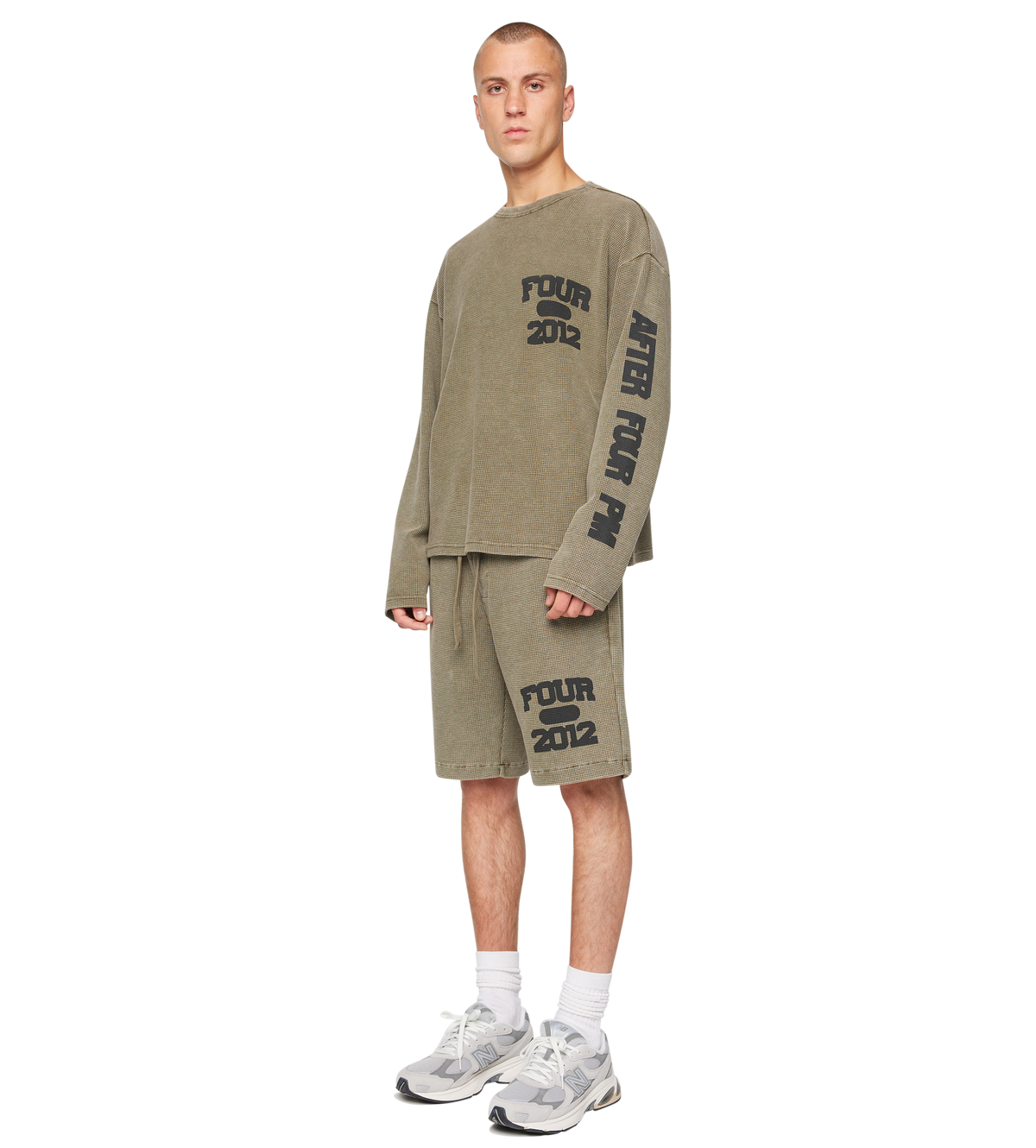 After 4PM Waffle Longsleeve Washed Olive