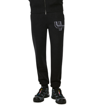 Knitted Pants Cuffed Black/ Dark Grey