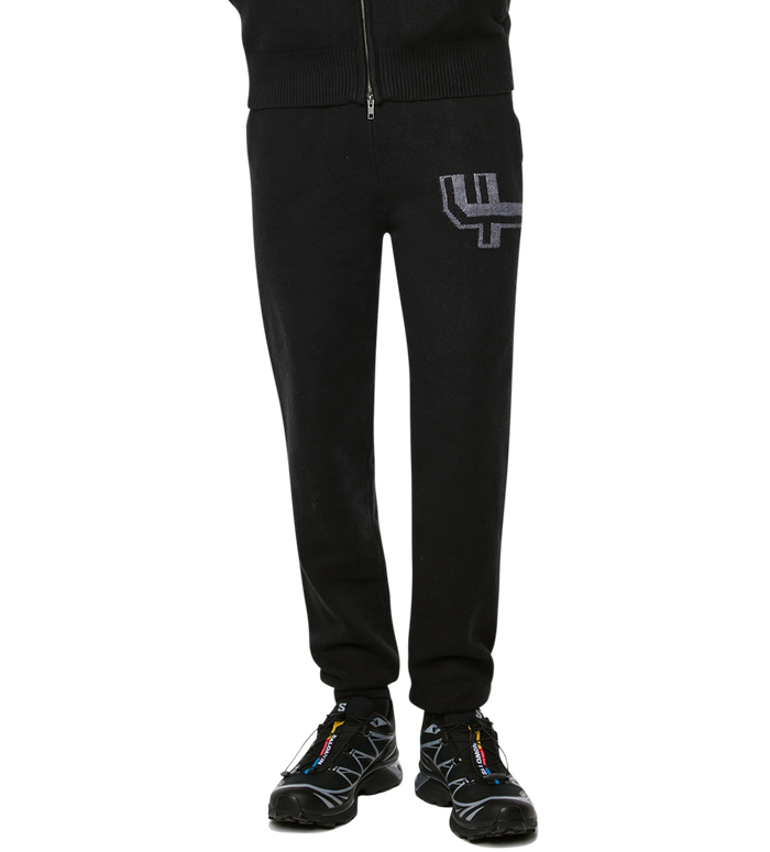 Knitted Pants Cuffed Black/ Dark Grey
