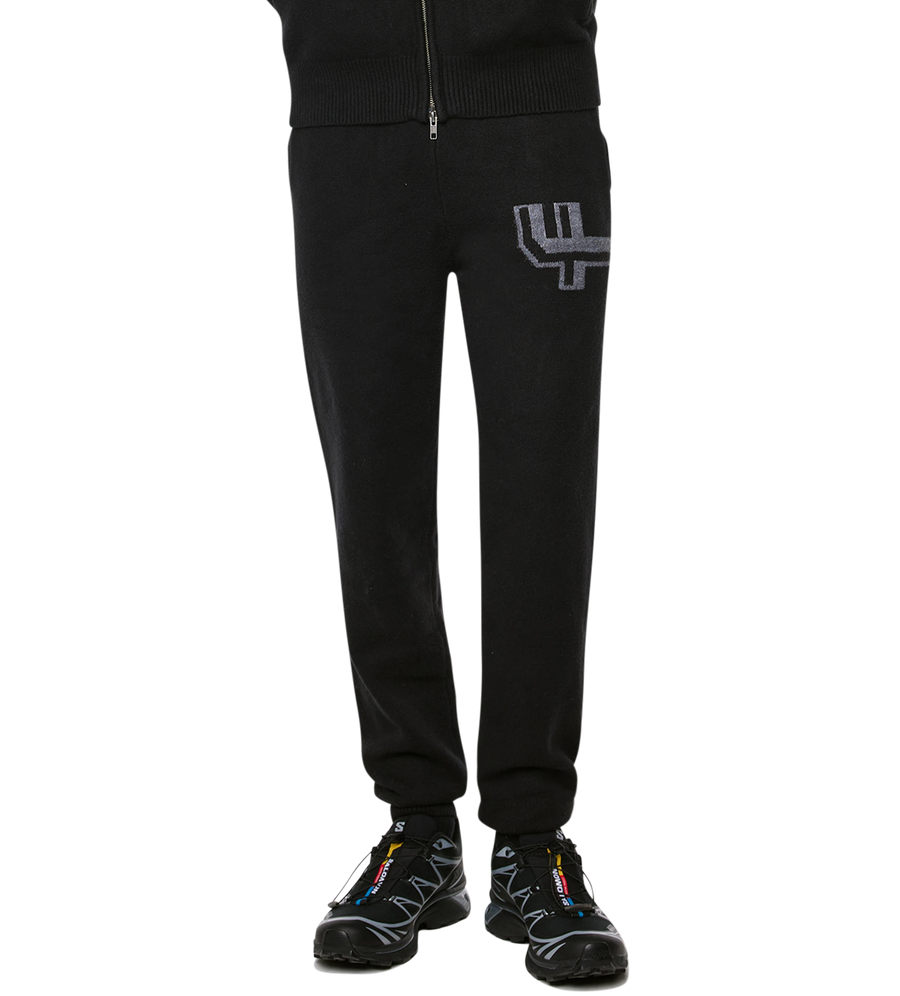 Knitted Pants Cuffed Black/ Dark Grey